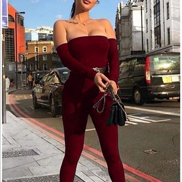 Long sleeve off shoulder romper Fits Md-XL - Picture 1 of 4